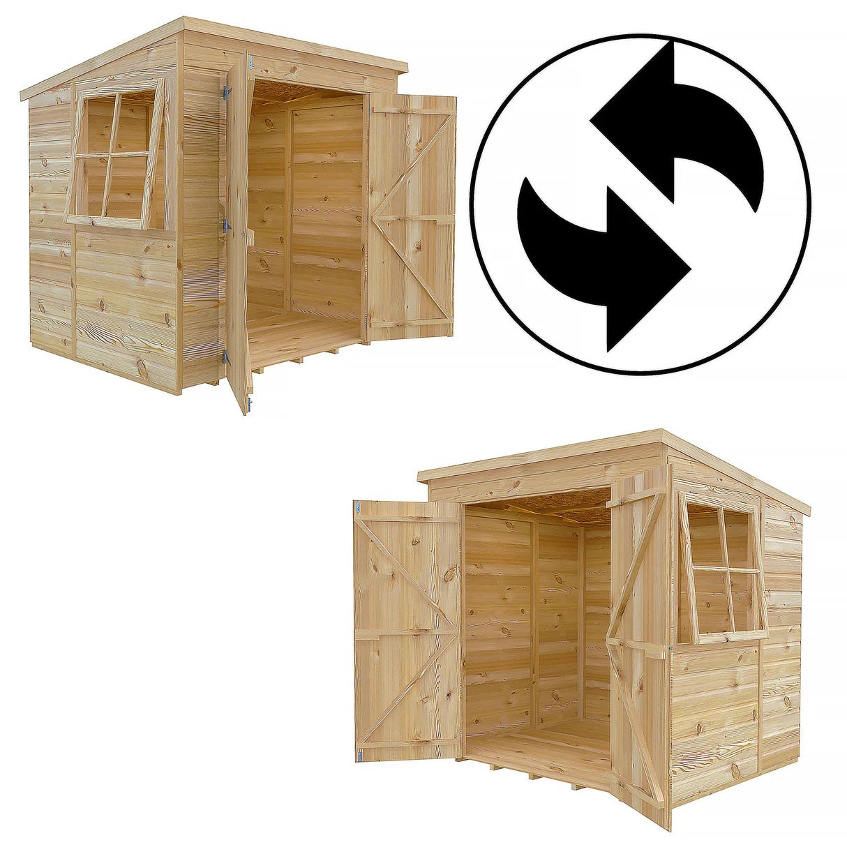 Shire Pent 7x5 Shiplap Double Door Shed