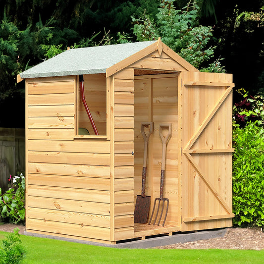 Shire GB Shetland 4x4 ft Shiplap Apex Single Door Shed