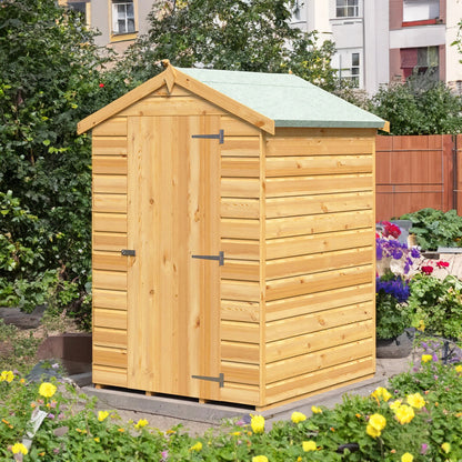 Shire GB Shetland 4x4 ft Shiplap Apex Single Door Shed