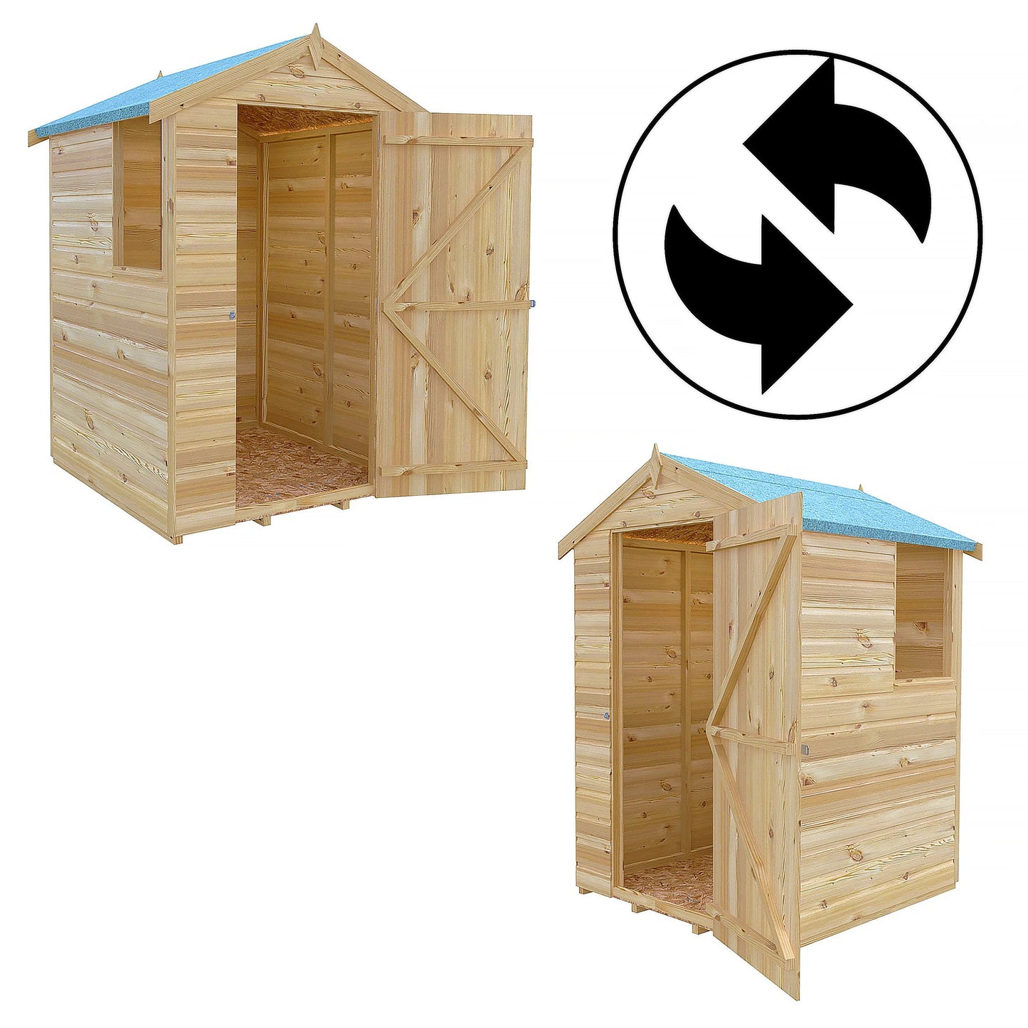 Shire GB Shetland 4x4 ft Shiplap Apex Single Door Shed