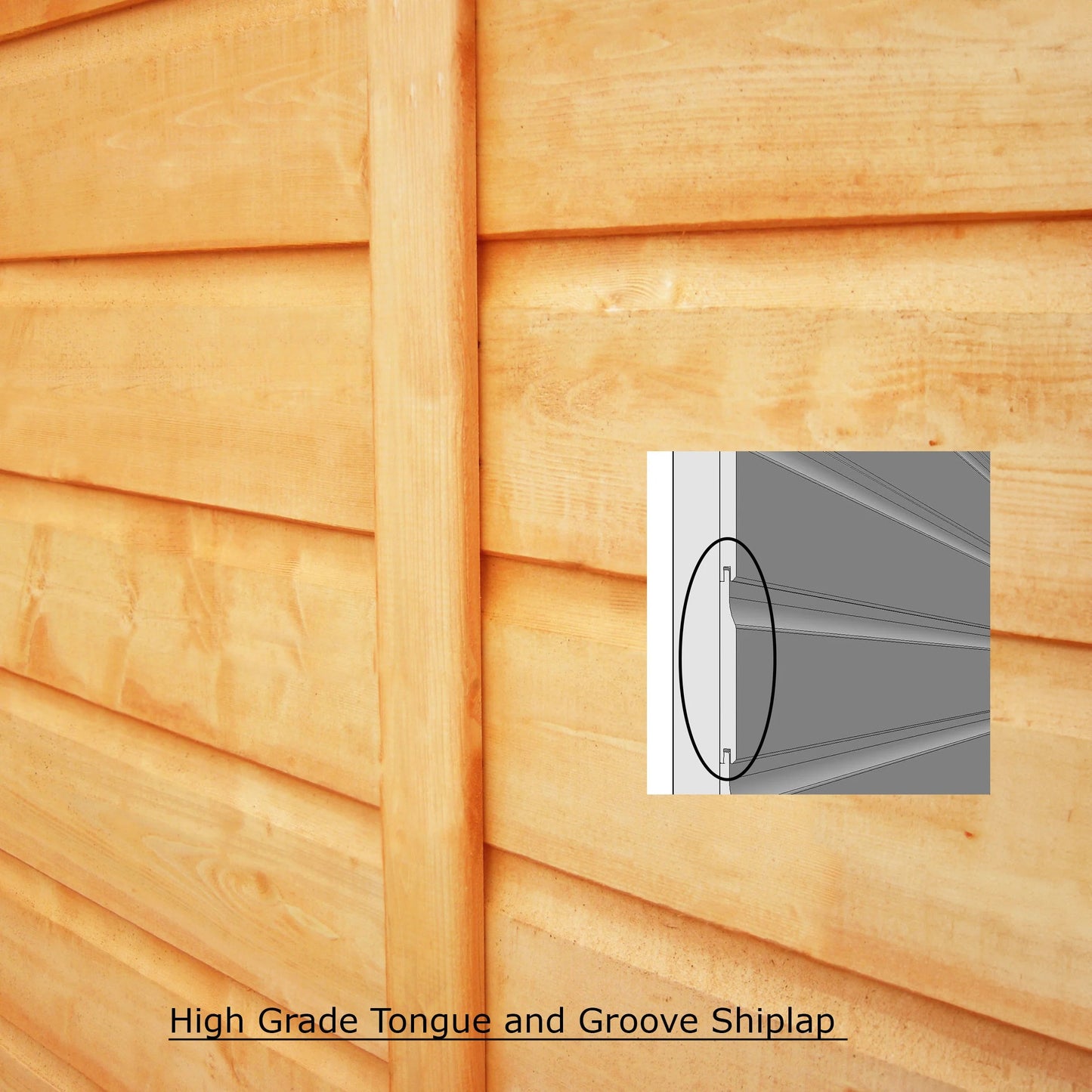 Shire GB Shetland 4x4 ft Shiplap Apex Single Door Shed