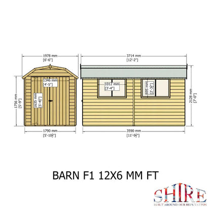Shire Barn 12x6 DD Loglap