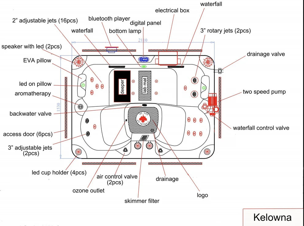 Kelowna 21-jet 4-Person Hot Tub