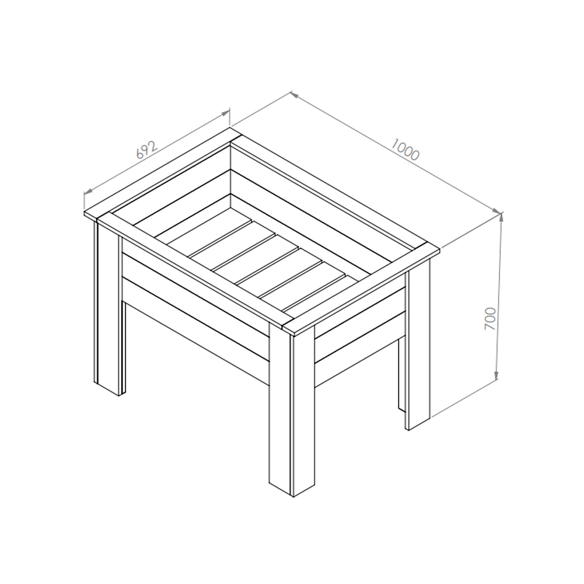 Mercia Carlton 1m Raised Planter