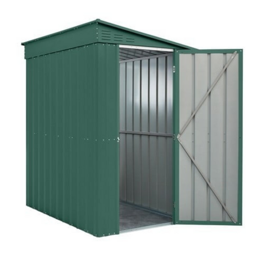 Globel 4x8ft Lean-To Metal Garden Shed - Heritage Green