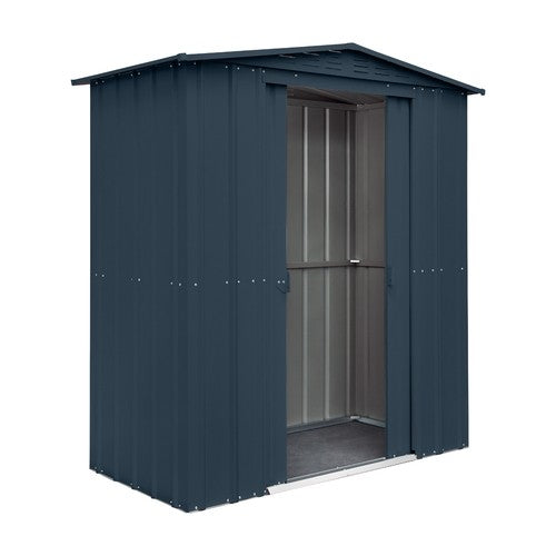 Globel 6x3ft Apex Metal Garden Shed - Grey