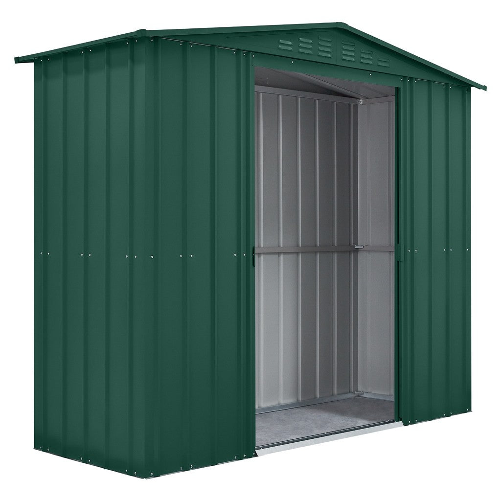 Globel 8x3ft Apex Metal Garden Shed - Green