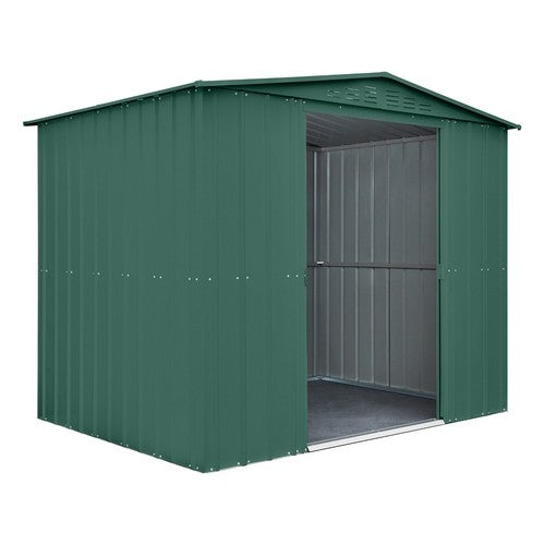 Globel 8x6ft Apex Metal Garden Shed - Green