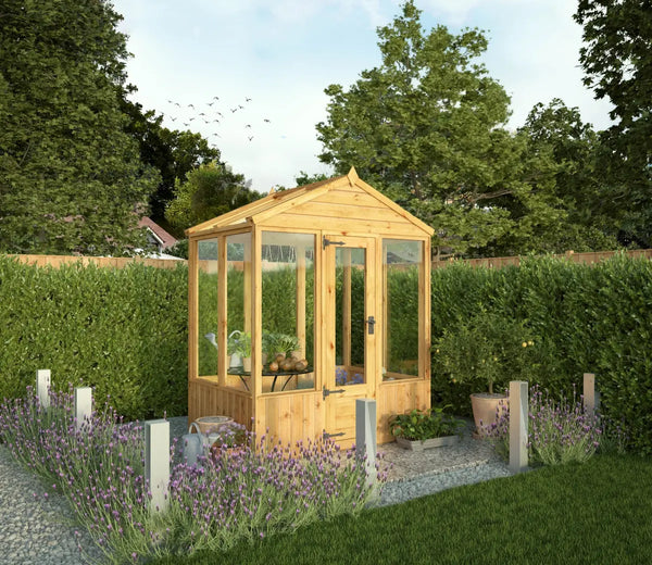 Mercia 6 x 4 Woodsman Apex Greenhouse - Glass