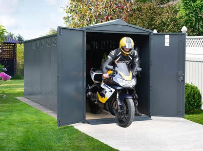 Asgard Motorcycle Storage Shed 5ft x 18ft - Police Preferred Specification