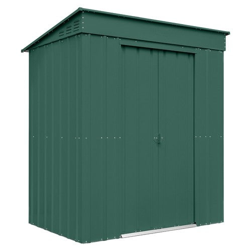 Globel 6x4ft Pent Metal Garden Shed - Green