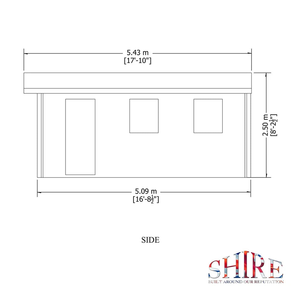 Shire Bradenham 14x17 Log Cabin (34mm - 70mm Logs)