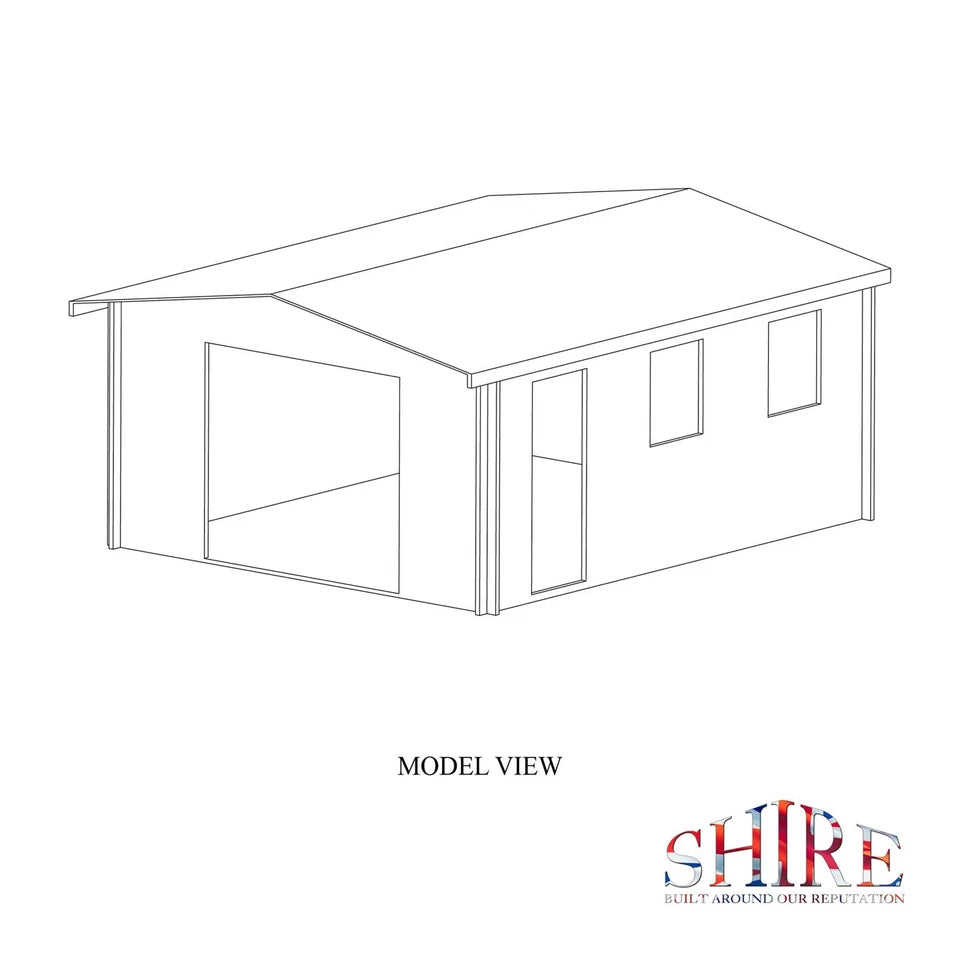 Shire Bradenham 14x17 Log Cabin (34mm - 70mm Logs)