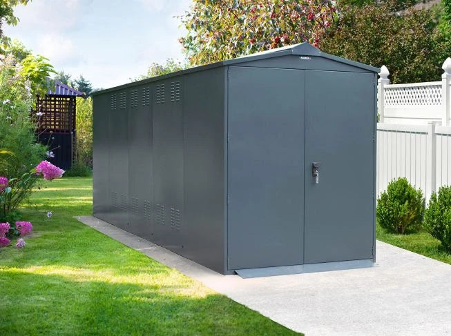 Asgard Motorcycle Storage Shed 5ft x 18ft - Police Preferred Specification