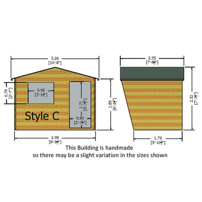 Shire Security Cabin 10x6 Loglap Style D