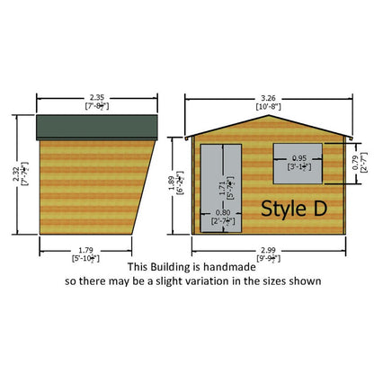 Shire Security Cabin 10x6 Loglap Style D