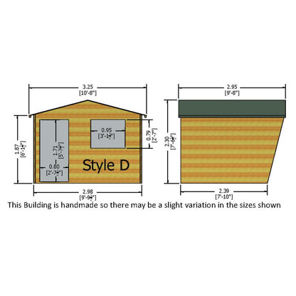 Shire Security Cabin 10x8 Loglap Style C