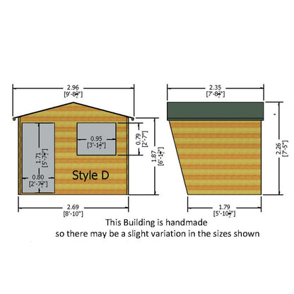 Shire Security Cabin 9x6 Loglap Style D