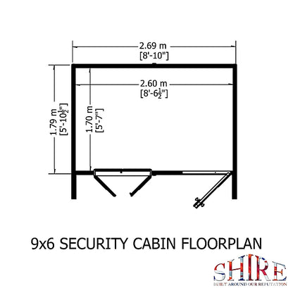 Shire Security Cabin 9x6 Shiplap Style C