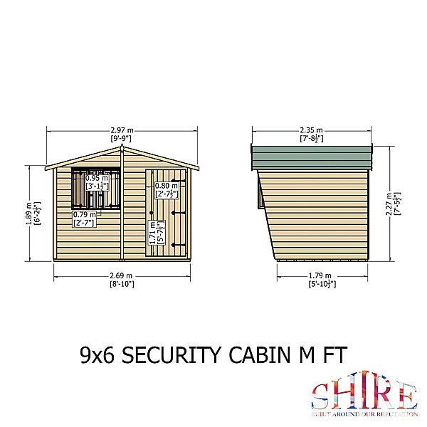 Shire Security Cabin 9x6 Shiplap Style C