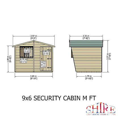 Shire Security Cabin 9x6 Shiplap Style C