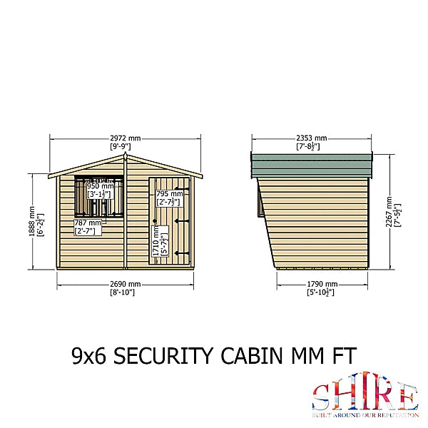 Shire Security Cabin 9x6 Shiplap Style C