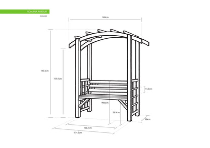 Shire Romana Arbour Pressure treated