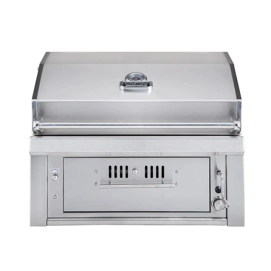 Charcoal & Wood Hybrid Single Zone Grill with Gas Ignition – 304 Stainless Steel BBQ