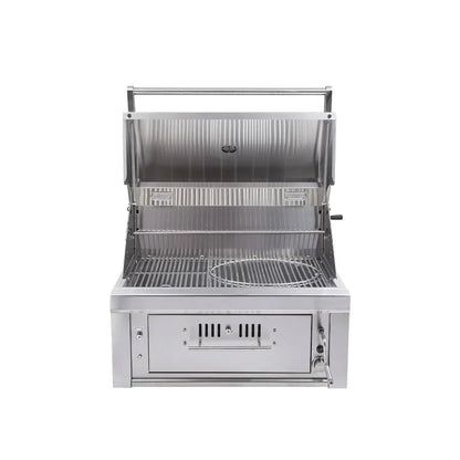 Charcoal & Wood Hybrid Single Zone Grill with Gas Ignition – 304 Stainless Steel BBQ
