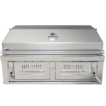 Charcoal & Wood Hybrid Dual Zone Grill with Gas Ignition – 304 Stainless Steel BBQ