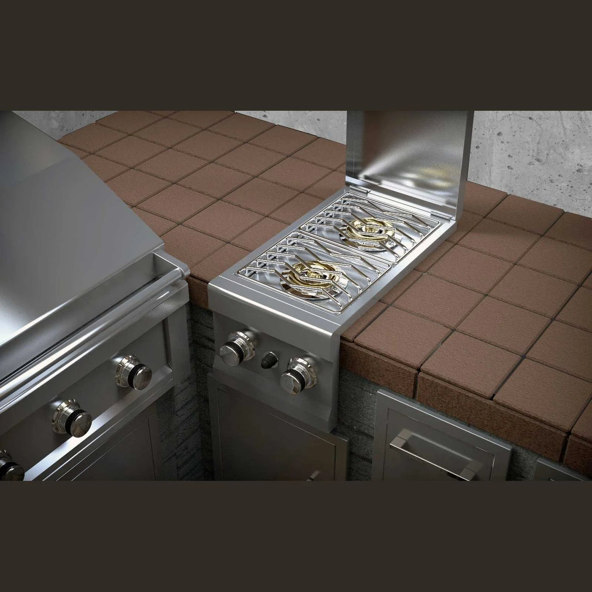 Sunstone Double Slide-In Side Burner – 304 Stainless Steel Dual Gas Burners