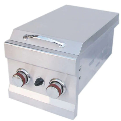 Sunstone Double Slide-In Side Burner – 304 Stainless Steel Dual Gas Burners