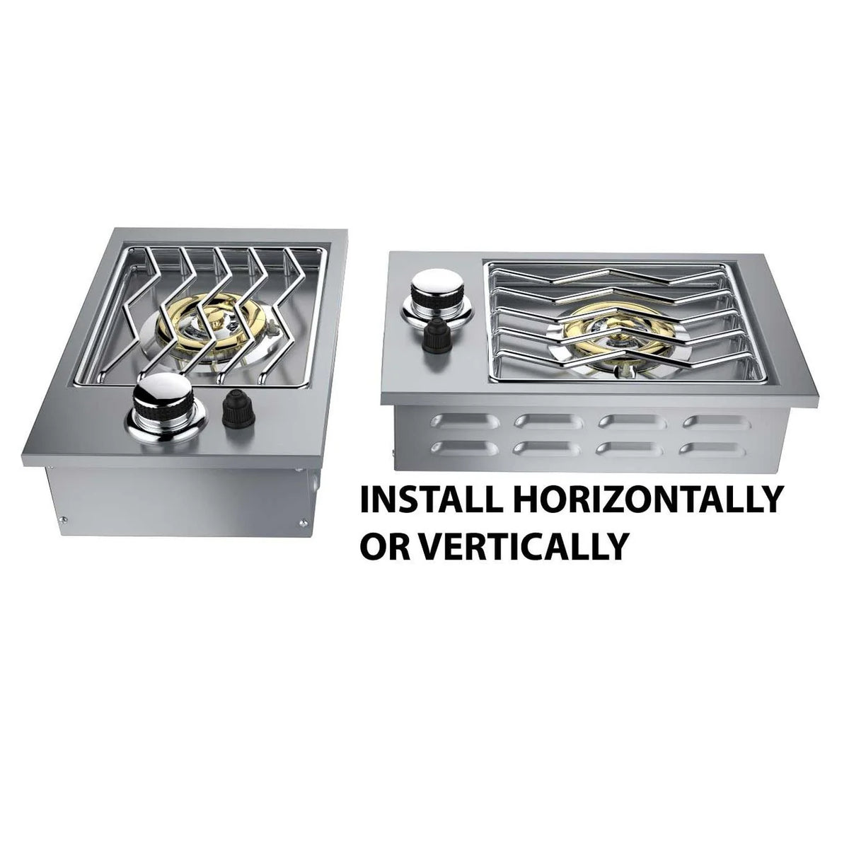 Sunstone Single Drop-In Side Burner – 304 Stainless Steel Outdoor Gas Side Burner,