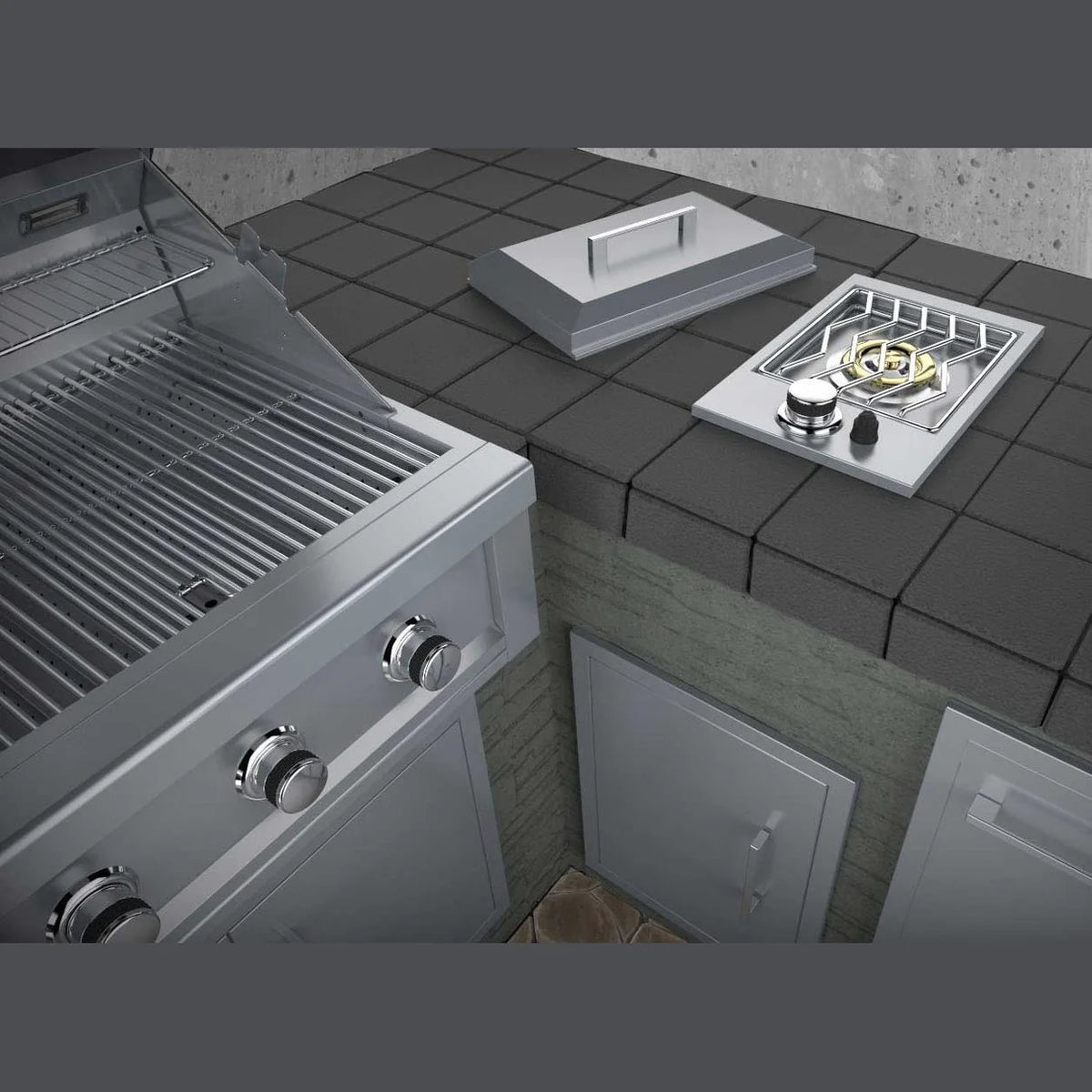 Sunstone Single Drop-In Side Burner – 304 Stainless Steel Outdoor Gas Side Burner,