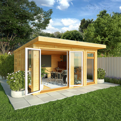 Mercia Sherwood Edwinstowe 4m x 4m Insulated Garden Room - (UPVC Windows & Doors) - Oak