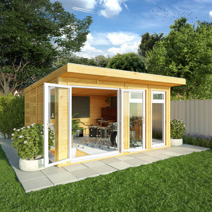 Mercia Sherwood Edwinstowe 4m x 4m Insulated Garden Room- (UPVC Windows & Doors) - White