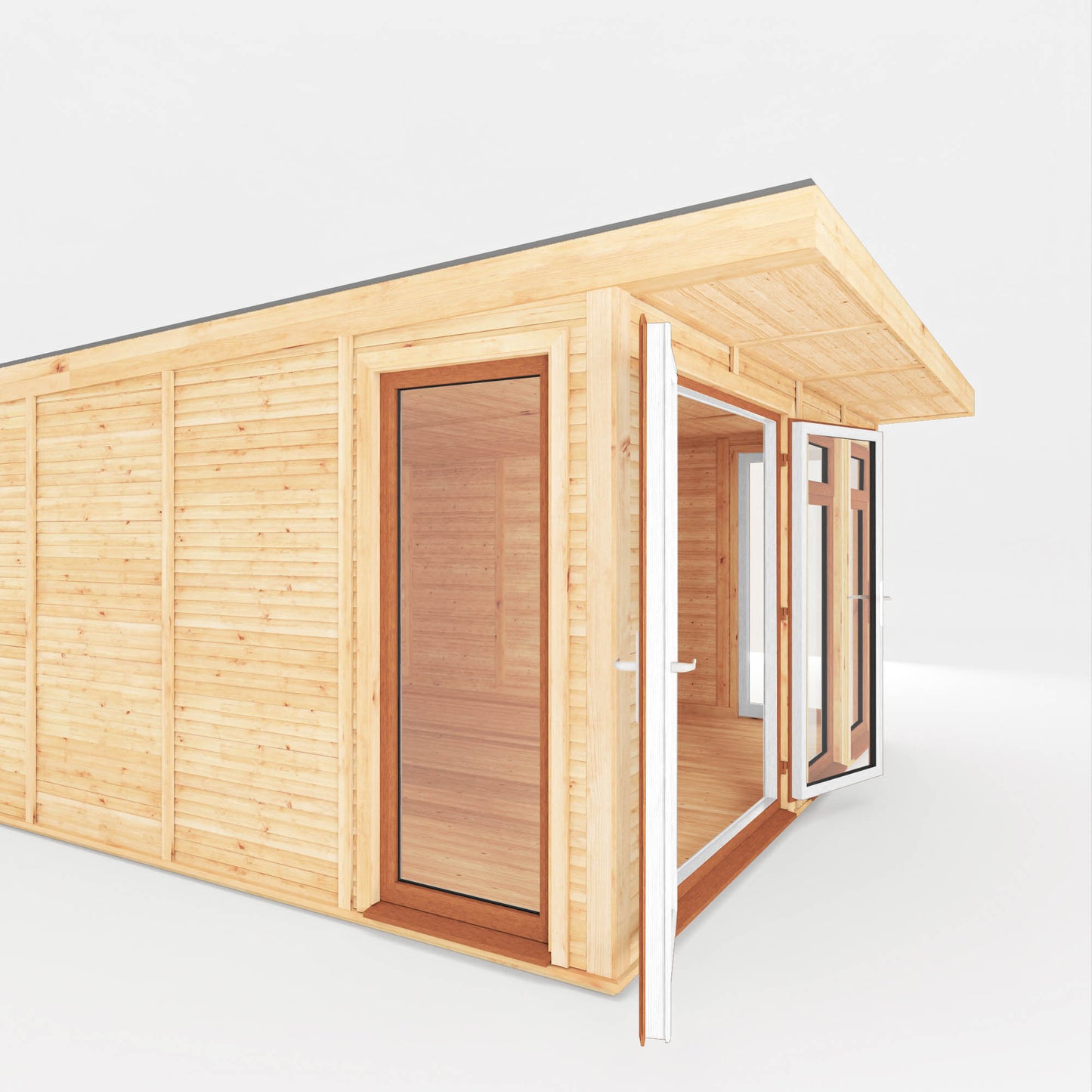 Mercia Sherwood Edwinstowe 4m x 4m Insulated Garden Room - (UPVC Windows & Doors) - Oak