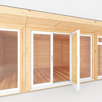 Mercia Sherwood Edwinstowe 5m x 3m Insulated Garden Room - (UPVC Windows & Doors) - White