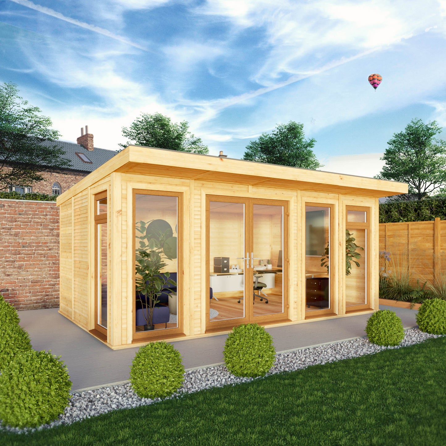 Mercia Sherwood Edwinstowe 5m x 3m Insulated Garden Room - (UPVC Windows & Doors) - Oak