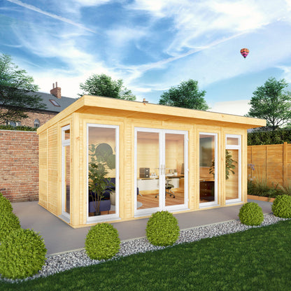 Mercia Sherwood Edwinstowe 5m x 3m Insulated Garden Room - (UPVC Windows & Doors) - White