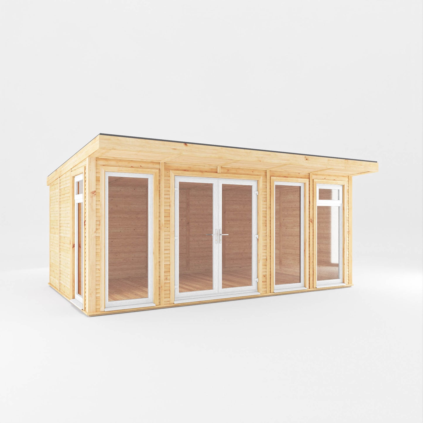 Mercia Sherwood Edwinstowe 5m x 3m Insulated Garden Room - (UPVC Windows & Doors) - White