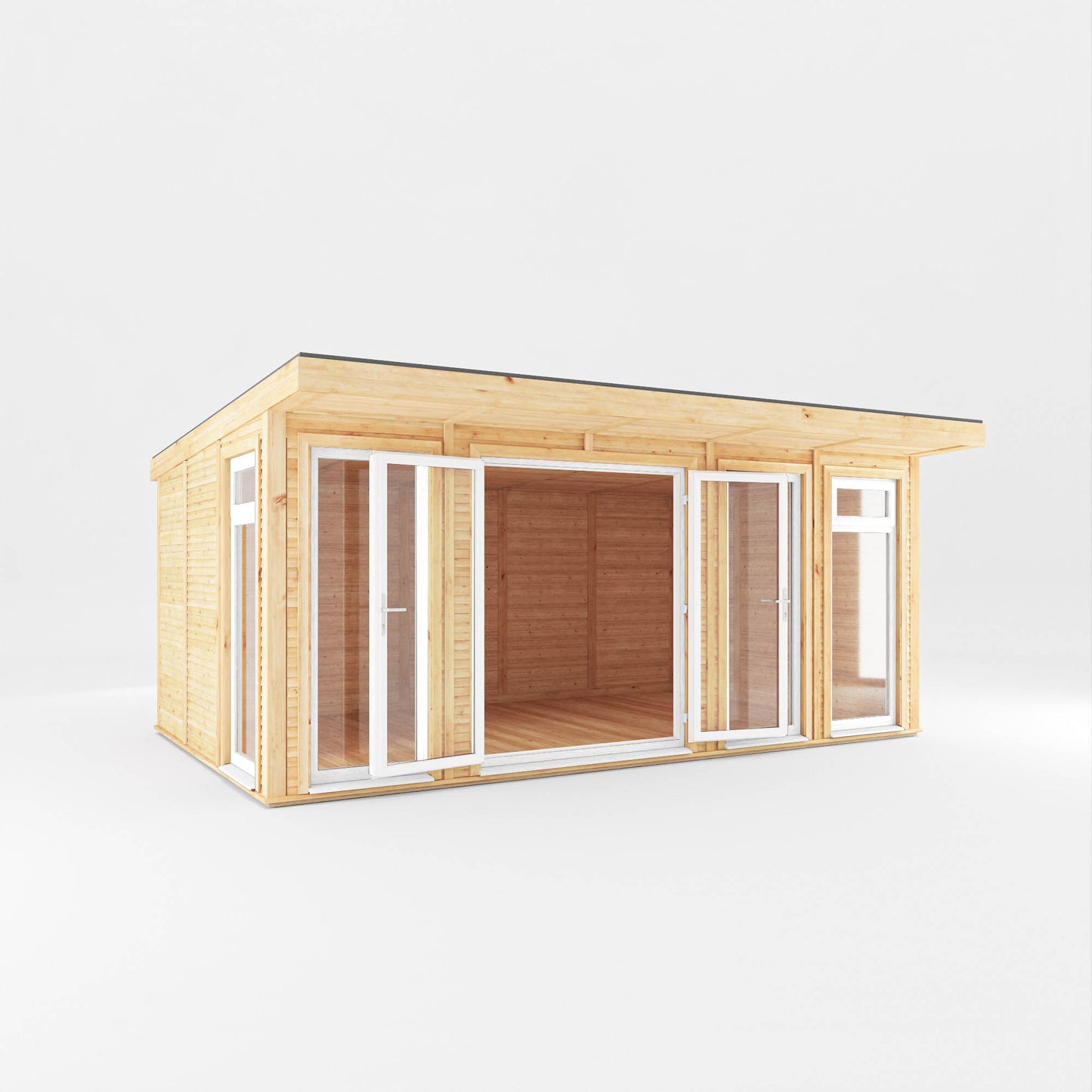 Mercia Sherwood Edwinstowe 5m x 3m Insulated Garden Room - (UPVC Windows & Doors) - White