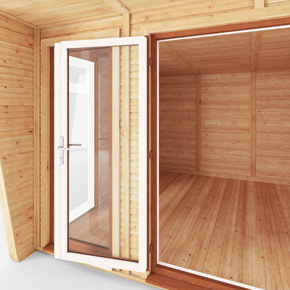 Mercia Sherwood Harlow 4m x 3m Insulated Garden Room - (UPVC Windows & Doors) - Oak