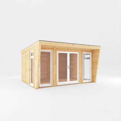 Mercia Sherwood Harlow 4m x 3m Insulated Garden Room - (UPVC Windows & Doors) - White