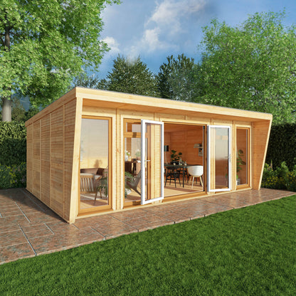 Mercia Sherwood Harlow 6m x 4m Insulated Garden Room - (UPVC Windows & Doors) - Oak