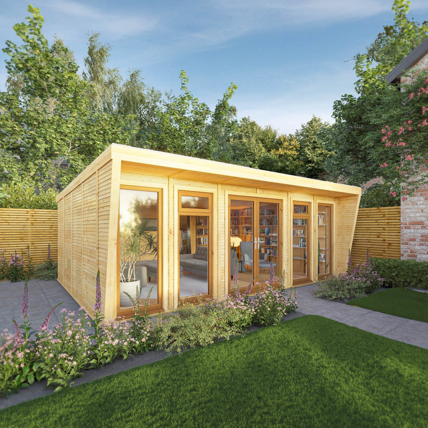 Mercia Sherwood Harlow 6m x 4m Insulated Garden Room - (UPVC Windows & Doors) - Oak