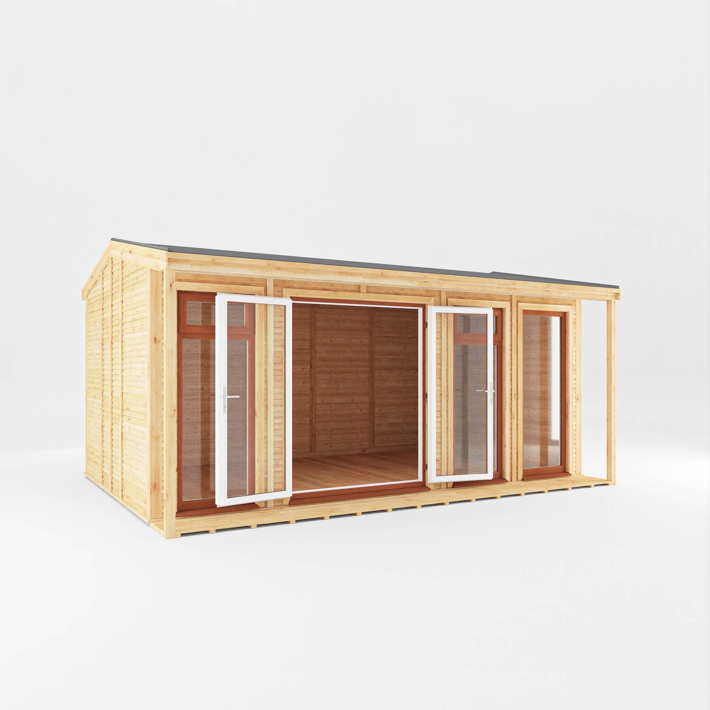 Mercia Sherwood Thoresby 5m x 3m Insulated Garden Room - (UPVC Windows & Doors) - Oak