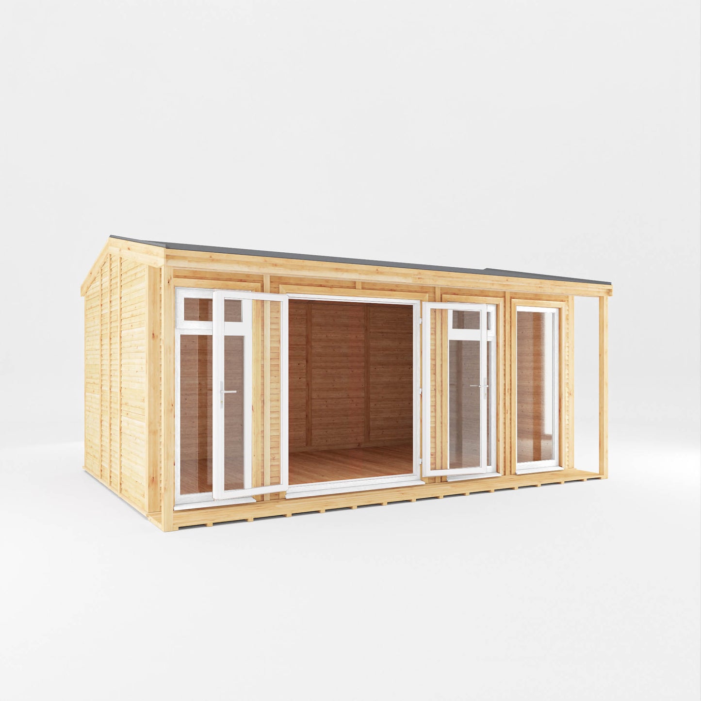 Mercia Sherwood Thoresby 5m x 3m Insulated Garden Room - (UPVC Windows & Doors) - White