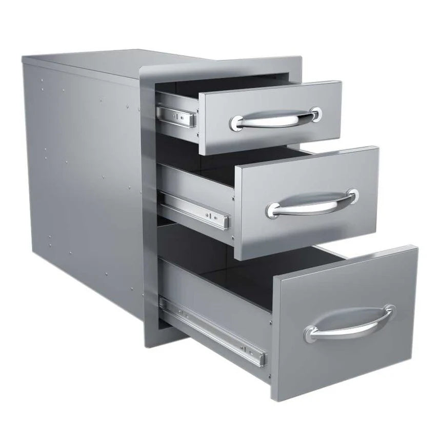 Sunstone Premium Triple Access Drawer – 304 Stainless Steel Outdoor Kitchen Storage Unit