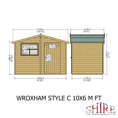 Shire Security Cabin 10x6 Loglap Style C